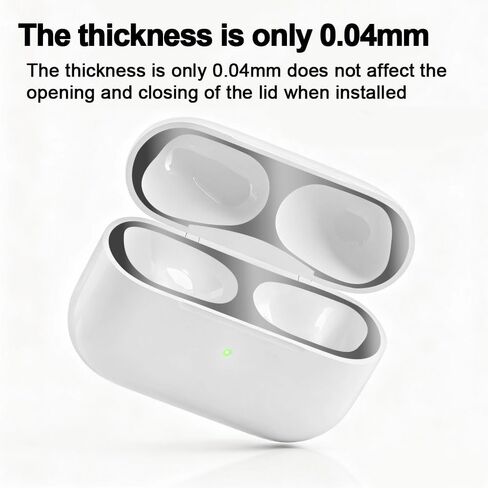 حافظة معدنية ضد الغبار لجهاز Apple AirPods Pro 3 - ملصق مغناطيسي رفيع للغاية، غطاء حماية ضد الغبار والخدش - يمنع نشارة الحديد / المعدن (متوافق مع AirPods Pro 3 فقط) (فضي) in Kuwait