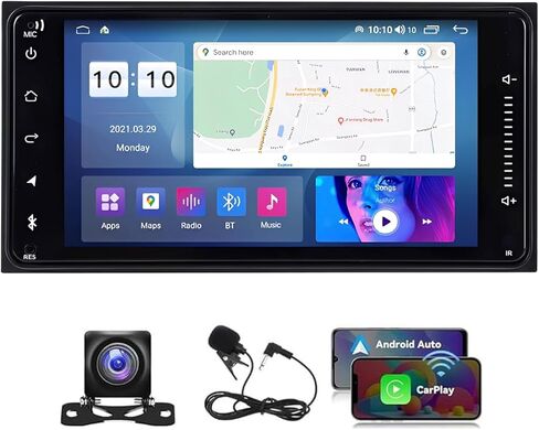 Car Stereo for Toyota Vitz/Avanza 2003-2010 with Wireless with Carplay Android Auto, 7’’ Touch Screen for Vitz Radio Upgrade, GPS Navi, WiFi, EQ, Bluetooth 5.2, FM, SWC, Mic, Backup Camera, 2+32GB in Saudi Arabia