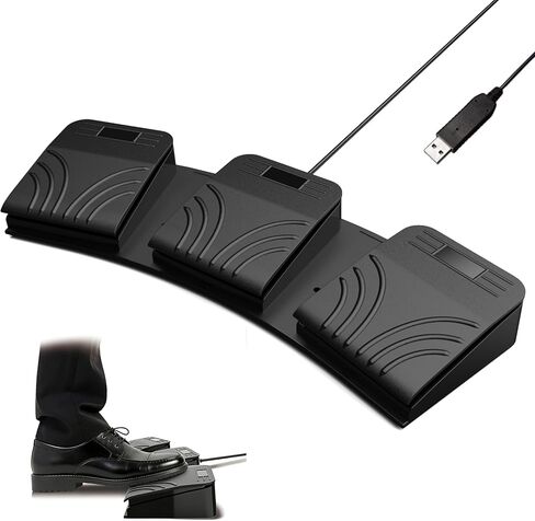 مفتاح دواسة قدم لألعاب الكمبيوتر من LYRIXEN، لوحة مفاتيح ماكرو ميكانيكية USB ثلاثية المفاتيح، مفتاح لمس ثلاثي عالي الاستجابة لـ OSU FPS، قابل للبرمجة مع ذاكرة مدمجة لنظام التشغيل Windows Mac Linux in Saudi Arabia