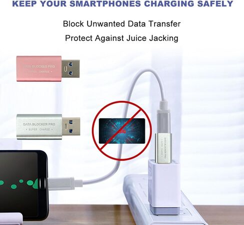 محول شحن USB C عالي السرعة لحجب البيانات محول ذكر إلى أنثى شحن آمن للهواتف والأجهزة اللوحية ومنع الرفع in Kuwait