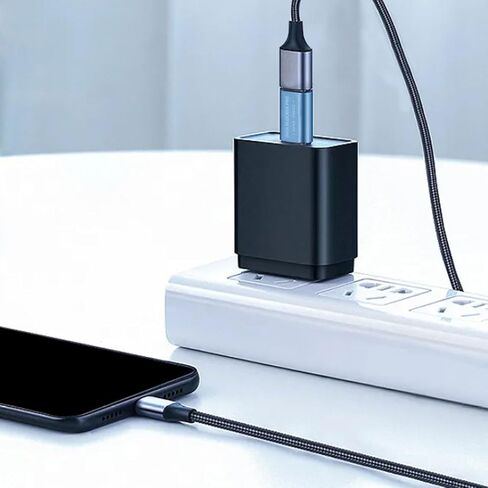 محول شحن USB C عالي السرعة لحجب البيانات محول ذكر إلى أنثى شحن آمن للهواتف والأجهزة اللوحية ومنع الرفع in Kuwait