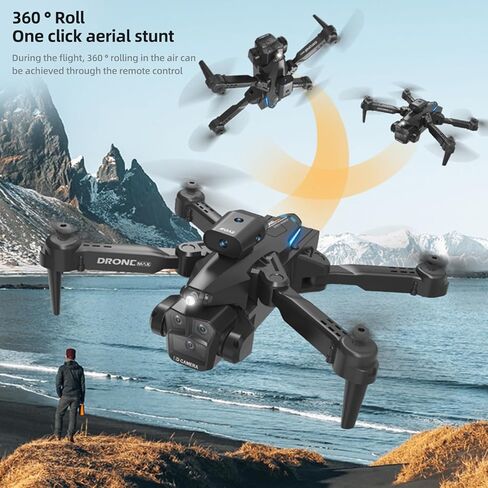 GoolRC Remote Control Drone with Dual Camera 4K Foldable Headless Quadcopter with Obstacle Avoidance Function Optical Flow Positioning Gesture Photography with Storage Box 2 Battery in Saudi Arabia