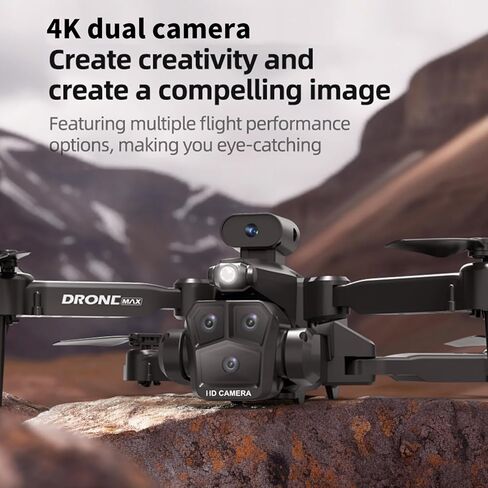GoolRC Remote Control Drone with Dual Camera 4K Foldable Headless Quadcopter with Obstacle Avoidance Function Optical Flow Positioning Gesture Photography with Storage Box 2 Battery in Saudi Arabia
