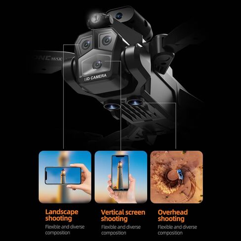 GoolRC Remote Control Drone with Dual Camera 4K Foldable Headless Quadcopter with Obstacle Avoidance Function Optical Flow Positioning Gesture Photography with Storage Box 2 Battery in Saudi Arabia