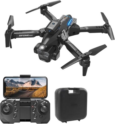 GoolRC Remote Control Drone with Dual Camera 4K Foldable Headless Quadcopter with Obstacle Avoidance Function Optical Flow Positioning Gesture Photography with Storage Box 2 Battery in Saudi Arabia