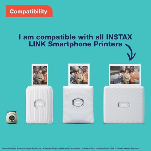 كاميرا FUJIFILM INSTAX PAL الرقمية (كاميرا رقمية محمولة للتوجيه والتقاط، مع تمكين التطبيق، طباعة متوافقة مع طابعات Instax Link، وكاميرات Instax Hybrid)، أخضر فستقي in Kuwait