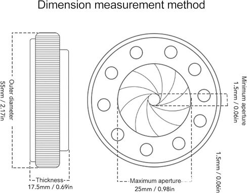 Adjustable Aperture Diaphragm 1.5-25mm 5mm OD M42 to M42 Aperture for Optical System Camera Microscope (SK25) in Saudi Arabia