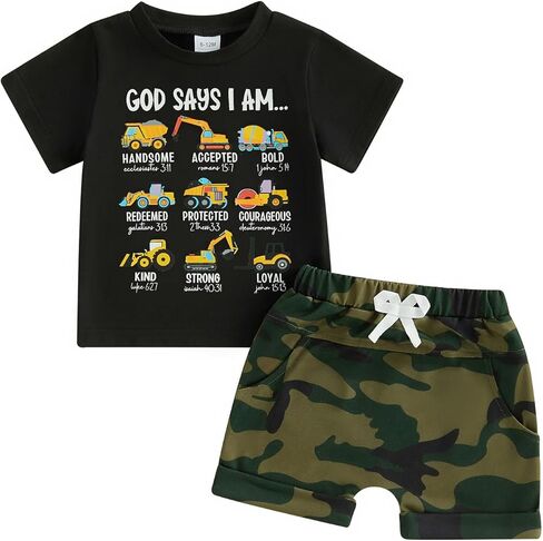 Toddler Baby Boy Summer Outfits Sailboat Embroidery Short Sleeve T-Shirt Tops Elastic Shorts Cute Infant Clothes in Kuwait