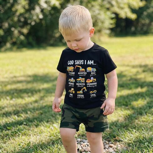 Toddler Baby Boy Summer Outfits Sailboat Embroidery Short Sleeve T-Shirt Tops Elastic Shorts Cute Infant Clothes in Kuwait