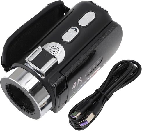 Diydeg 4K Video Camera for Filming, Full HD 64MP WiFi Camcorder, 3.0" 180 Rotation Vlogging Camera with LED Fill Light, Digital Cameras for Travel and Live Streaming in Saudi Arabia