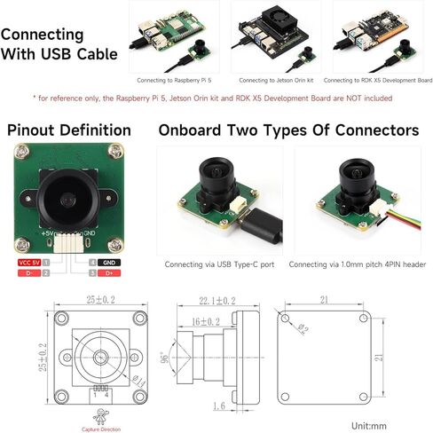 OV2735 2MP USB Camera (A), Supports USB2.0 Type-C Port and SH1.0 4PIN Header @XYGStudy in Saudi Arabia