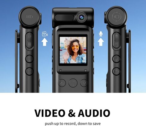 كاميرا الحركة مع شاشة LCD وعدسة دوارة 180 درجة، سجل فيديو ورياضة يمكن ارتداؤه بدقة 1080 بكسل عالية الدقة، رؤية ليلية، تكبير 5X، مغناطيسية، كاميرا حركة مقاومة للماء مناسبة للرياضة وركوب الدراجات وصيد الأسماك in Kuwait