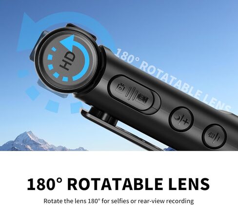 كاميرا الحركة مع شاشة LCD وعدسة دوارة 180 درجة، سجل فيديو ورياضة يمكن ارتداؤه بدقة 1080 بكسل عالية الدقة، رؤية ليلية، تكبير 5X، مغناطيسية، كاميرا حركة مقاومة للماء مناسبة للرياضة وركوب الدراجات وصيد الأسماك in Kuwait