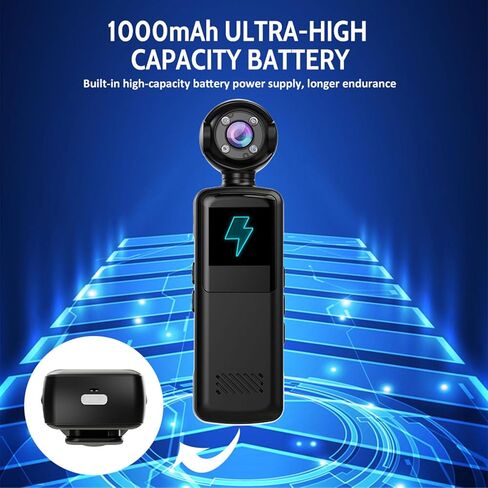Vikye 1080P WiFi Body Action Camera, 180 Rotatable Lens Video Recorder with 1.5 Inch Screen and Night Vision, for Cycling Law Enforcement Outdoor in Saudi Arabia