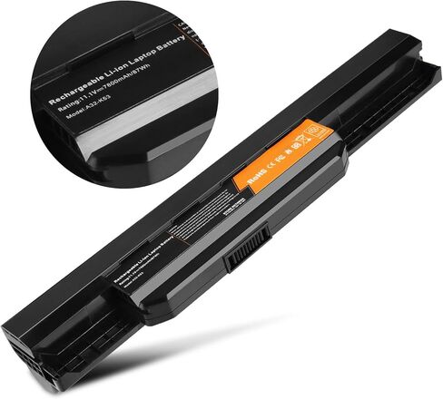 Fancy Buying Battery for ASUS K53S K53U A41-K53 X53E-RS32, X53E-RS51, X53E-RS52, X53E-XR1, X53E-XR2, X53E-XR3 ASUS X53T X53U X53Z A53E X84 X84SL A43 A53 K43 K53 X43 X44 X54 [9-Cell 87Wh/7800mAh] in Saudi Arabia