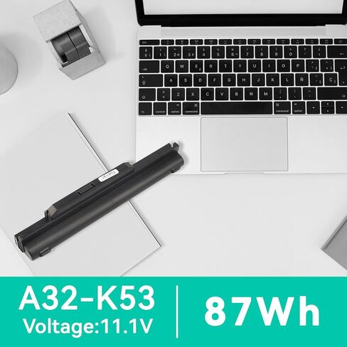 Fancy Buying Battery for ASUS K53S K53U A41-K53 X53E-RS32, X53E-RS51, X53E-RS52, X53E-XR1, X53E-XR2, X53E-XR3 ASUS X53T X53U X53Z A53E X84 X84SL A43 A53 K43 K53 X43 X44 X54 [9-Cell 87Wh/7800mAh] in Saudi Arabia
