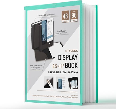 30-Pocket Portfolio Binder Display 60 Pages, 8.5x11 Binder with Plastic Sleeves, Art Portfolio Folder with Clear Sheet Protectors, Presentation Book for Artwork, Document Organizer in Saudi Arabia