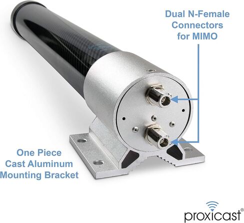 Proxicast Pro-Gain 4G / 5G MIMO Antenna - Wide-Band Omni-Directional for Cellular Modems & Routers on Verizon, ATT, T-Mobile, Telus, Bell Canada, Rogers, Movistar, Telcel, Claro (ANT-127-05M Carbon) in Saudi Arabia
