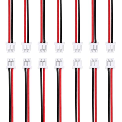 20 مجموعة 28 AWG JST MX 1.25 مم 2 دبوس موصل ذكر برأس واحد مع كابل طرفي أحمر أسود 150 مم ومقبس اللوحة الأم للفلاش، طائرة داخلية ثلاثية الأبعاد، الألعاب in Kuwait