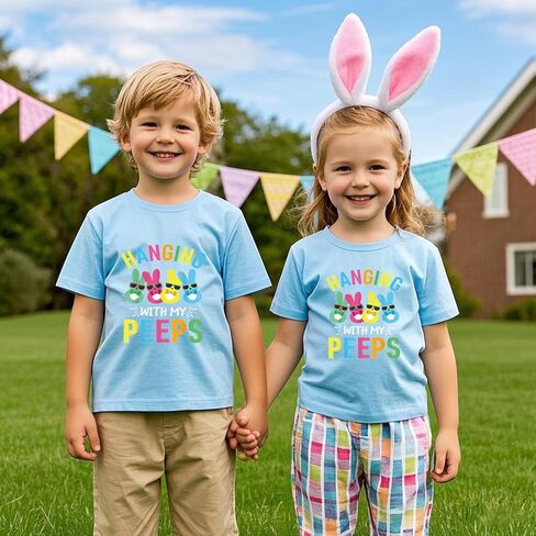 Easter Shirts for Boys Girls Toddler Kids Children Bunny Eggs Tractor Monster Truck Graphic Tees Outfit T-Shirt Top 2T-7T in Saudi Arabia