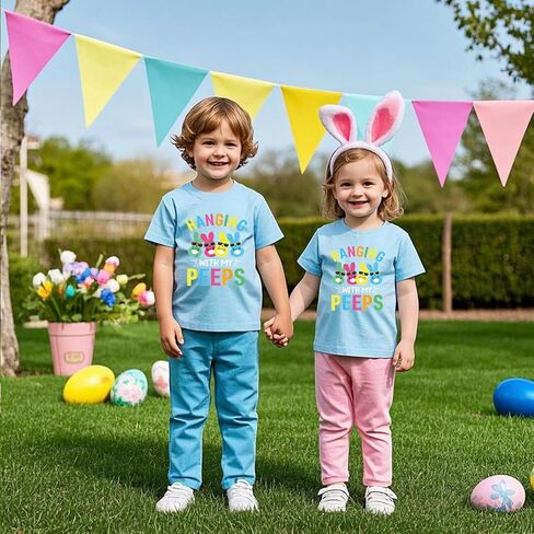 Easter Shirts for Boys Girls Toddler Kids Children Bunny Eggs Tractor Monster Truck Graphic Tees Outfit T-Shirt Top 2T-7T in Saudi Arabia
