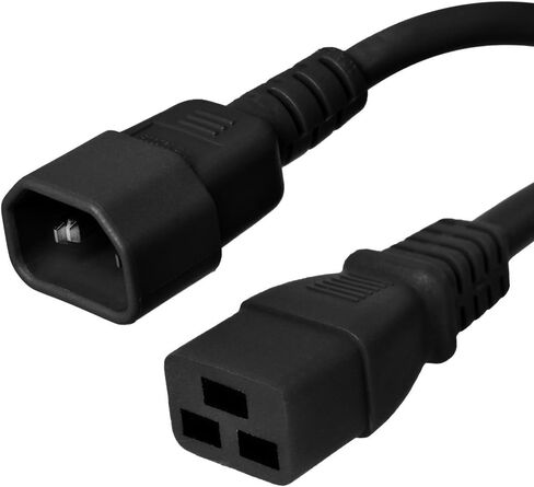 IronBox Electric C14 to C19 Power Cords - 13A, 250V, 16/3 AWG SJT - UL Listed Power Supply Cable - Heavy Duty Power Cord Extension for Computer, Monitor, PDU, Desktop, Audio and More (10 ft, Black) in Saudi Arabia