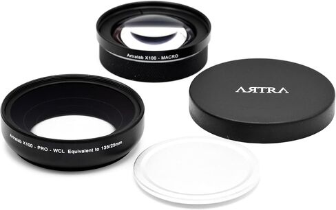 ARTRA LAB X100Pro WCL+ Marco عدسة تحويل واسعة 25 ملم متوافقة مع فوجي X100 أسود in Kuwait