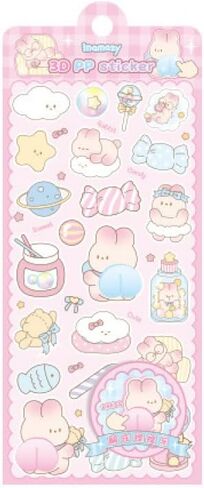 Kawaii 3D Bubble Foam Sticker,Cute Puffy Stickers,Puff Squishies Bear Bunny Stickers,for Phone Case Notebook DIY, Tiny DIY Sticker for Scrapbooks Laptops Water Bottles(Random one) in Saudi Arabia