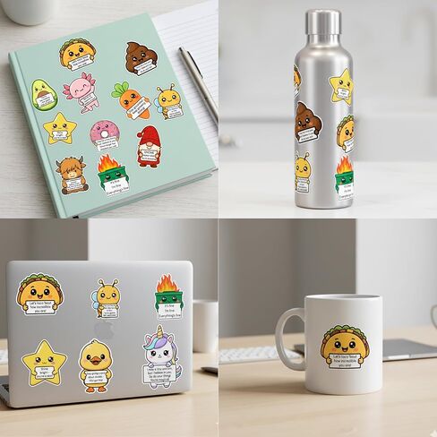 Dumpster Fire Stickers - 50PCS Emotional Support Stickers, Cute Inspirational Vinyl Stickers Pack for Water Bottle Laptop - Motivational Affirmation Gifts for Kids Teens Adults in Kuwait