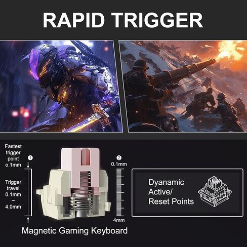 MageGee Captain87 لوحة مفاتيح مغناطيسية سريعة التشغيل، لوحات مفاتيح ميكانيكية للألعاب ذات تأثير قاعة سلكية بنسبة 75% مع تشغيل قابل للتعديل، إطار من الألومنيوم CNC، لوحة مفاتيح كريمية RGB قابلة للتبديل السريع (الغسق القرمزي) in Saudi Arabia