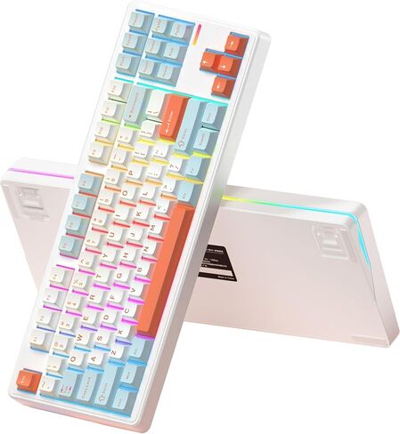 Impact80 Tri-Mode Wireless Mechanical Keyboard,USB-C Wired, Hot-Swappable 87 Keys Gasket Mount, RGB Light Bar, 8000mAh Battery, QMK/VIA Compatible RS8 Keyboard for Windows/Mac (Ultra Black) in Saudi Arabia