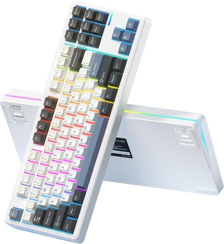 Impact80 Tri-Mode Wireless Mechanical Keyboard,USB-C Wired, Hot-Swappable 87 Keys Gasket Mount, RGB Light Bar, 8000mAh Battery, QMK/VIA Compatible RS8 Keyboard for Windows/Mac (Ultra Black) in Saudi Arabia