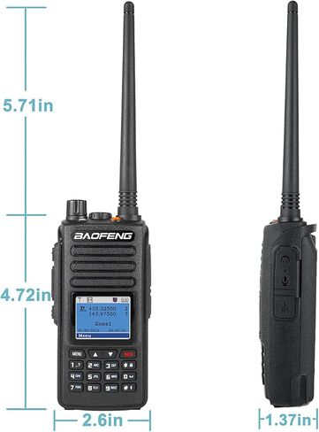 2 حزمة BAOFENG DM-1702 راديو DMR تناظري رقمي بفتحة زمنية مزدوجة 1&2 5W UHF VHF اتجاهين راديو طويل المدى مع GPS جهاز اتصال لاسلكي للبالغين مع كابل برمجة in Kuwait