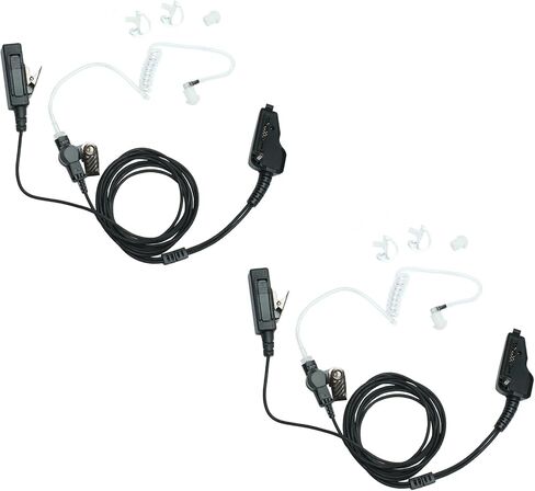 Acoustic Tube Headset Earpiece with Mic PTT Compatible with Kenwood NX-200 TK-3180 TK-2180 NX-210 NX-300 NX-3200 NX-3300 NX-5200 NX-5300 NX-5400 Walkie Talkie Two Way Radio 2Pack in Saudi Arabia