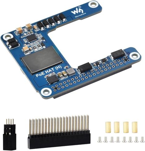 Power Over Ethernet (PoE) HAT for Raspberry Pi 5 / CM5, 802.3af/at PoE Network Standard, 5V 5A Output, Isolated Switched-Mode Power Supply, Compatible with Pi5 Official Case and Active Cooler in Saudi Arabia