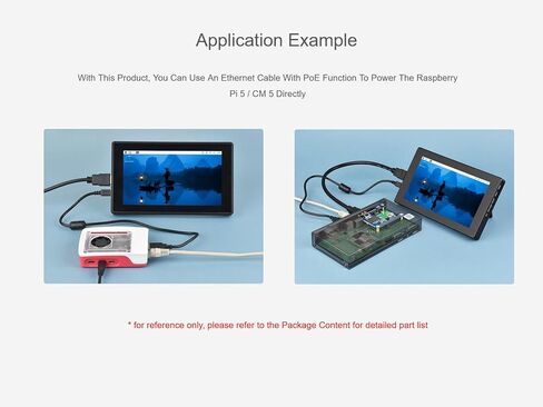 Power Over Ethernet (PoE) HAT for Raspberry Pi 5 / CM5, 802.3af/at PoE Network Standard, 5V 5A Output, Isolated Switched-Mode Power Supply, Compatible with Pi5 Official Case and Active Cooler in Saudi Arabia