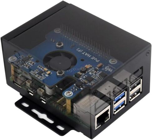Industrial Grade Metal Case (D) for Raspberry Pi 5 Supports Installing Official Cooling Fan and Various Hats, Larger Internal Space, Wall-Mount and Rail-Mount Support (PI5-CASE-D) in Saudi Arabia