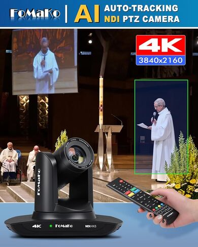 FoMaKo K30NS 4K 30x Optical Zoom PTZ Camera with NDI 6 & NDI HX3, KC800 HDMI Video Switch with Integrated PTZ Controller, for Church, Worship, (K30NS x2 + KC800) in Saudi Arabia