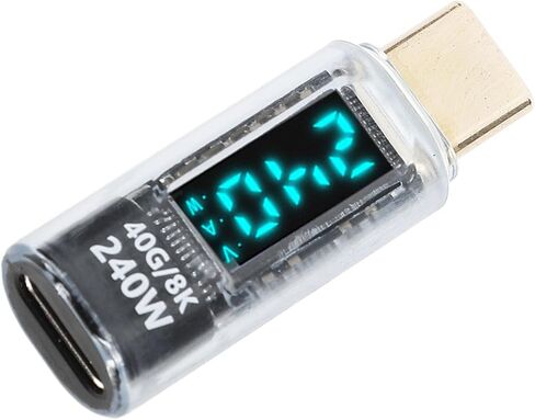 Alomejor USB C Adapter Power Meter with Digital Display 240W PD3.1 Fast Charging 40Gbps Data Transfer USB C Male to Female Extender with 8K 60Hz Projection for Gaming Consoles Hard Drives in Saudi Arabia