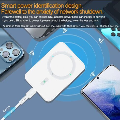 نقطة اتصال واي فاي محمولة من Vikye، تدعم 10 أجهزة، 150 ميجابت في الثانية 4G LTE، راوتر واي فاي للجيب مع فتحة بطاقة SIM، يعمل بمنفذ USB، إنترنت سريع، تشفير أمان in Kuwait