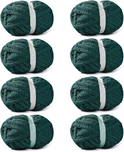 8 Pack Chunky Yarn for Hand Knitting, Chunky Chenille Yarn, Super Bulky Chunky Knit Blanket Yarns, Jumbo Big Thick Chunky Yarns for Crocheting (27yds,7.97 oz Each Skein) in Saudi Arabia