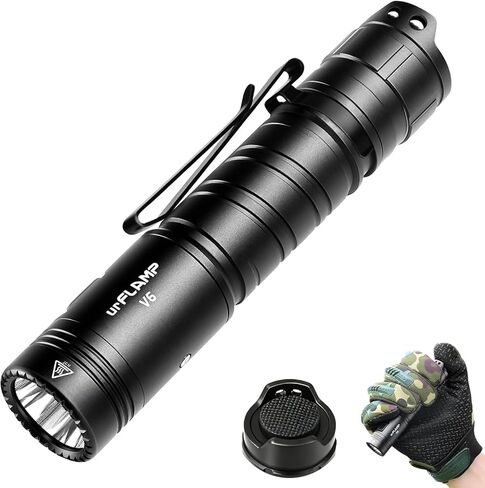 مصباح يدوي V6 1300 لومن قابل لإعادة الشحن، مصابيح LED مدمجة وقوية مع شحن سريع من النوع C، مؤشر البطارية الذكي، 6 أوضاع إضاءة، IP68 مقاوم للماء للخارج، والتخييم، والطوارئ in Kuwait