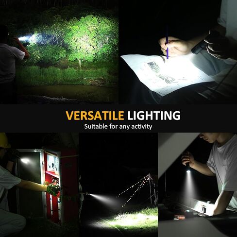 مصباح يدوي V6 1300 لومن قابل لإعادة الشحن، مصابيح LED مدمجة وقوية مع شحن سريع من النوع C، مؤشر البطارية الذكي، 6 أوضاع إضاءة، IP68 مقاوم للماء للخارج، والتخييم، والطوارئ in Kuwait
