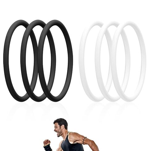6pcs Patellar Tendon Support Straps, Silicone Patella Band Stabilizer Elastic Patella Knee Brace for Men Women Running Basketball Sports Soccer Hiking Jumpers Volleyball (Black, White) in Saudi Arabia