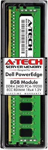 ذاكرة A-Tech سعة 16 جيجابايت (2 × 8 جيجابايت) لـ Dell PowerEdge R440 وT440 وR540 وR640 وT640 وM640 وFC640 وR740 وR740XD وR940 وC6420 | DDR4 2400MHz ECC RDIMM PC4-19200 1Rx4 1.2V 288-Pin DIMM مجموعة ترقية ذاكرة الوصول العشوائي للخادم in Kuwait
