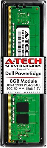ذاكرة A-Tech سعة 16 جيجابايت (2 × 8 جيجابايت) لـ Dell PowerEdge R440 وT440 وR540 وR640 وT640 وM640 وFC640 وR740 وR740XD وR940 وC6420 | DDR4 2400MHz ECC RDIMM PC4-19200 1Rx4 1.2V 288-Pin DIMM مجموعة ترقية ذاكرة الوصول العشوائي للخادم in Kuwait
