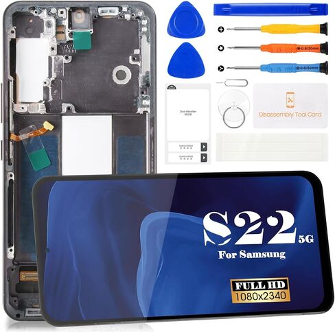 Incell for Samsung S22 5G Screen Replacement for Samsung Galaxy S22 5G SM-S901B G901U G901A G901W Digitizer Touch Screen Assembly with Frame（US Version） (Phantom Black) in Saudi Arabia
