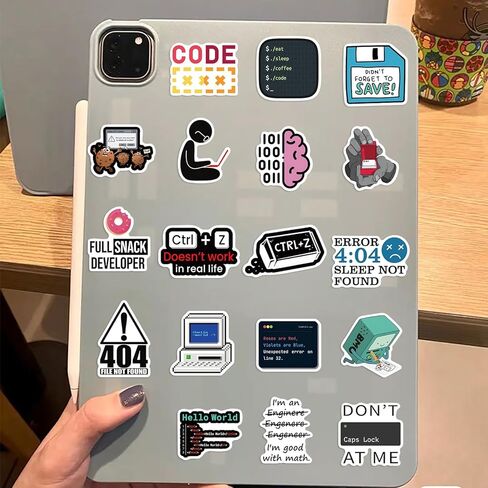 50 Pcs Programming Stickers Gifts for Kids Teens Developers Programmers Hackers Engineers, Cartoon Program Code Meme Mode Vinyl Decals for Decor Laptops Water Bottles Guitar Scrapbook in Saudi Arabia