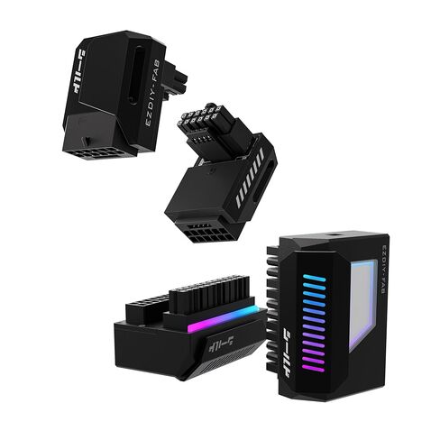 EZDIY-FAB Shield ARGB 24-Pin180 Degree Angle Adapter Black with Shield 12VHPWR 12+4 GPU Power Adapter,Standard Type -Black in Saudi Arabia