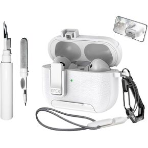 [4 في 1] حافظة قفل TSVSXS متوافقة مع AirPods Pro 3 مع سلسلة مفاتيح ومجموعة تنظيف، غطاء واقٍ صلب مضاد للصدمات للنساء والرجال مع حبل قصير in Kuwait